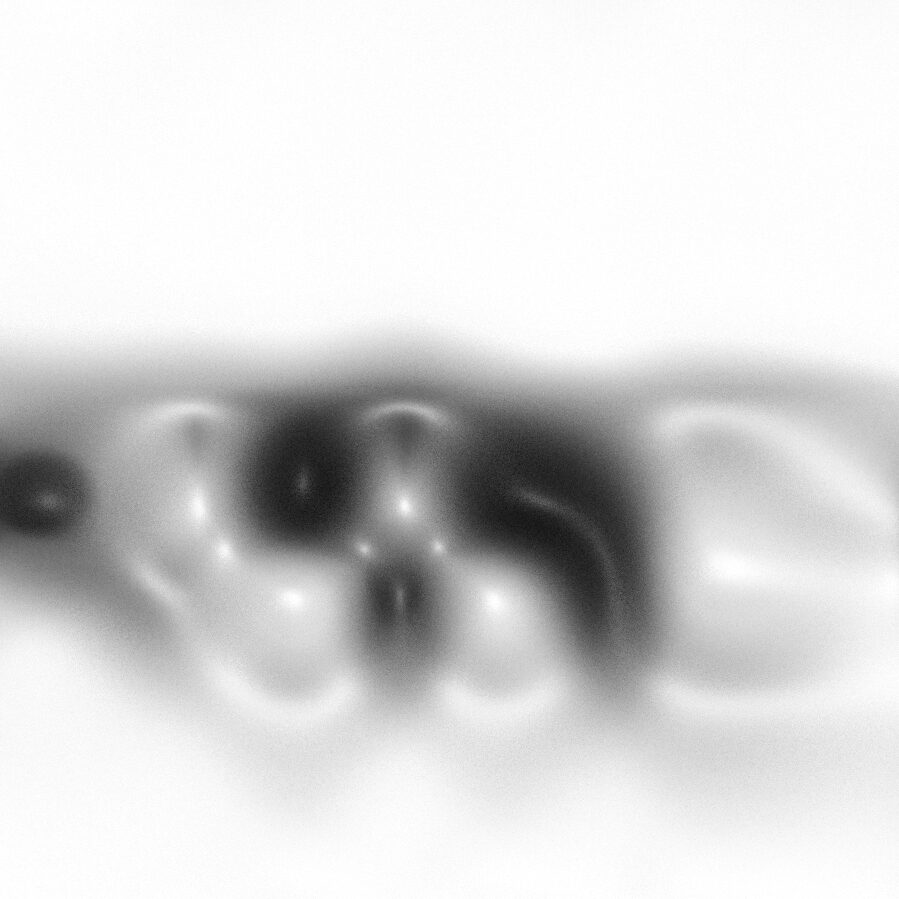 A white rendered form, its folds tightening toward the centre