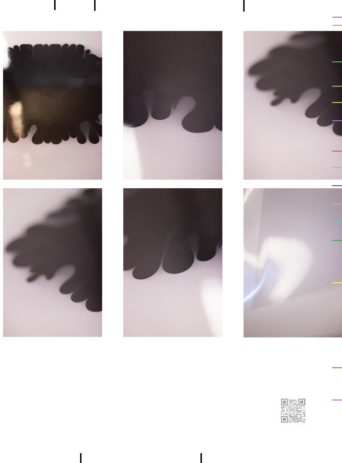 A catalogue page laying out six photographic details in a grid